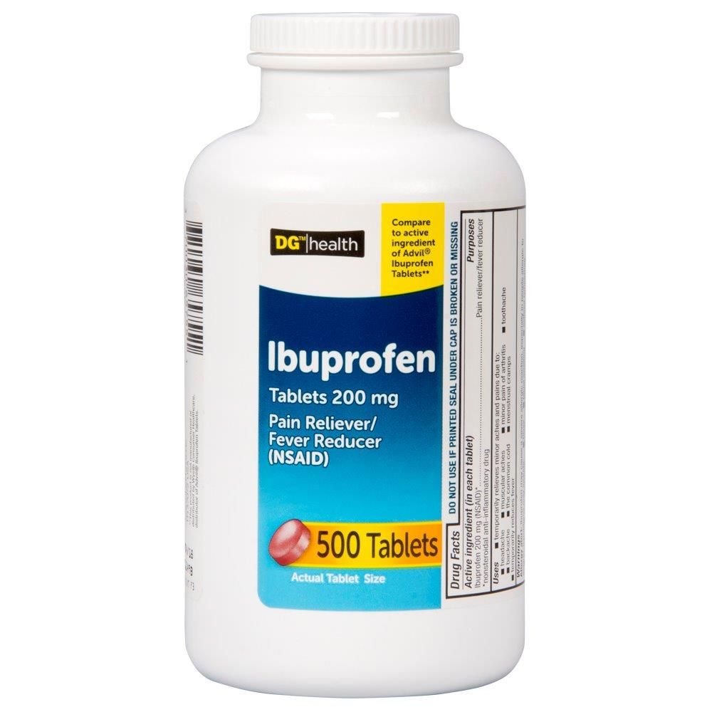 DG Health Ibuprofen Coated Tablets 500 Ct Dr. Silva's Ultra Wellness